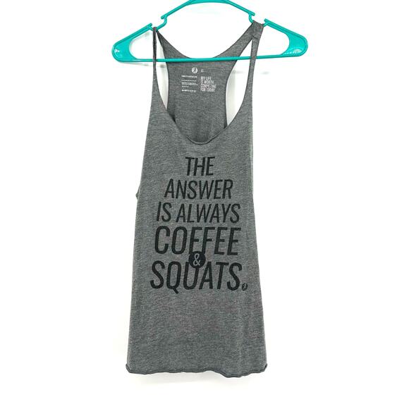 Crossfit Size XL Tank Gray Coffee Sleeveless Activewear Gym Exercise‎ Running - Picture 1 of 4